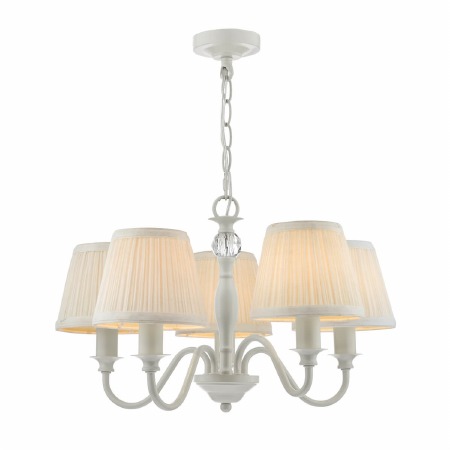 Laura Ashley Ellis Pendant 5 Light Grey Satin Grey with Shades