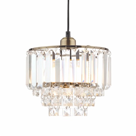 Laura Ashley Vienna Easy Fit Pendant Shade Antique Brass & Crystal