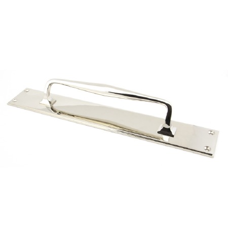 From The Anvil Art Deco Pull Handle on Backplate Large Polished Nickel