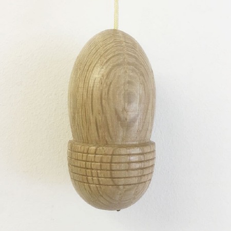 Cord Pull Acorn Large Hand-made Solid Oak