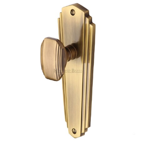 Heritage Charlston Door Knobs Lever Latch CHA1910 Antique Brass