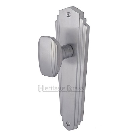 Heritage Charlston Door Knobs Lever Latch CHA1910 Satin Chrome