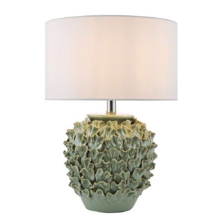 Alisa Table Lamp Green with White Shade