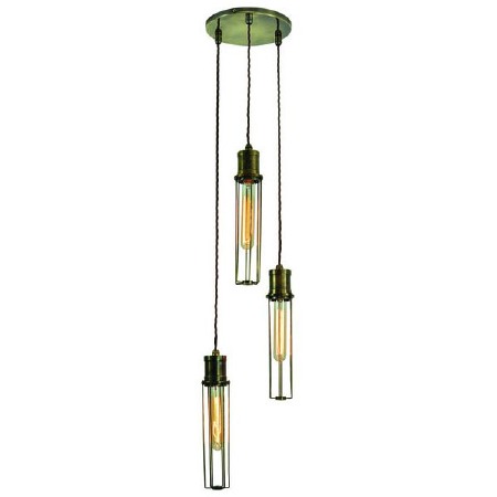 Alexander 3 Light Cluster Pendant Antique Brass
