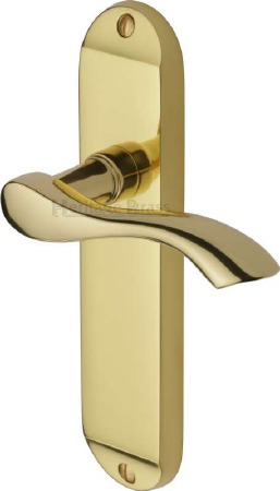 Heritage Algarve Latch Door Handles MM927 Polished Brass Lacquered