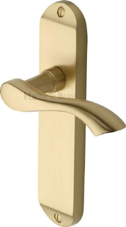 Heritage Algarve Latch Door Handles MM927 Satin Brass Lacquered