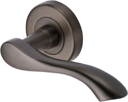 Heritage Algarve Round Rose Door Handles V7210 Matt Bronze Lacq