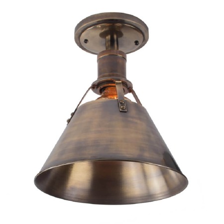 Annapolis Semi Flush Ceiling Light Renovated Brass - Broughtons ...