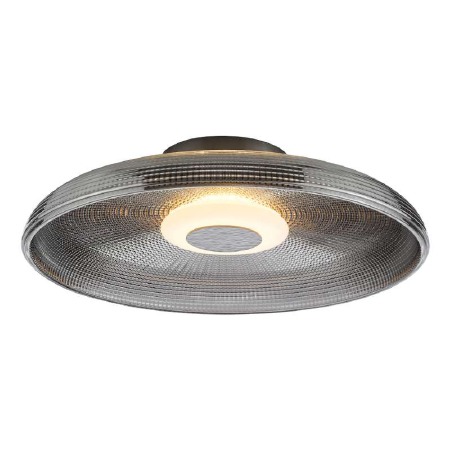 Ansel Flush Ceiling Light Smoked Glass