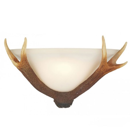 David Hunt Antler Flush Wall Light with Alabaster Glass