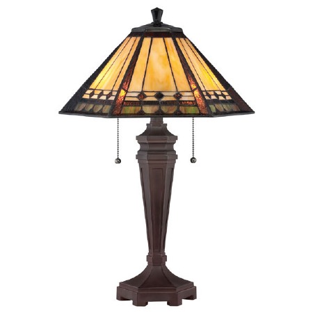 Quoizel Arden Tiffany Table Lamp Bronze Patina