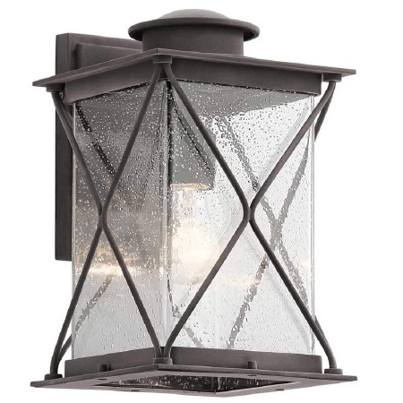 Kichler Argyle Outdoor Wall Lantern Medium Weathered Zinc