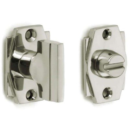 Art Deco Thumb Turn & Release Polished Nickel