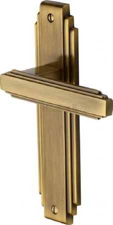 Heritage Astoria Latch Door Handles AST5910 Antique Brass Lacquered