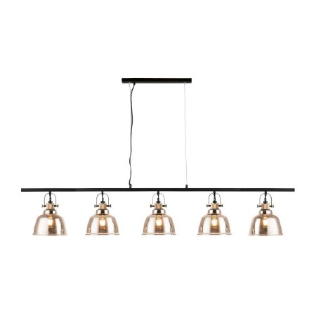 Ava 5 Light Linear Pendant Gold & Matt Black