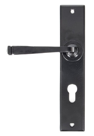 From The Anvil Avon Large Euro Lock Door Handles Black