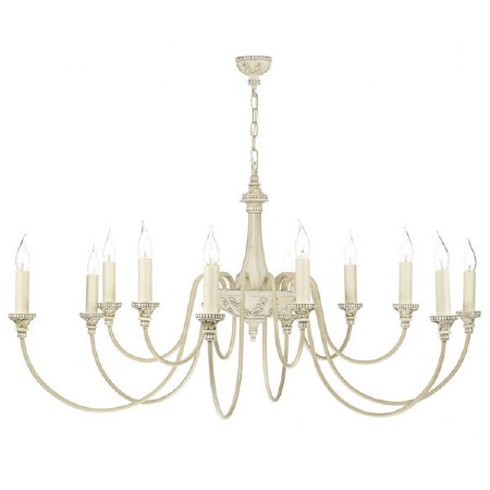 David Hunt Bailey 12 Light Chandelier Antique Cream