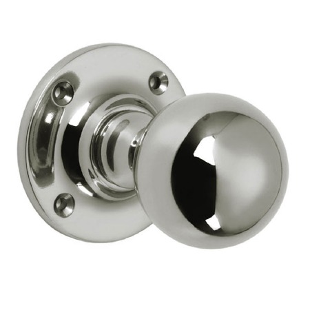 Ball Mortice Door Knobs Polished Nickel