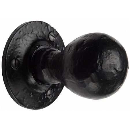 Heritage Tudor Ball Mortice Knob TC970 Black Ironwork