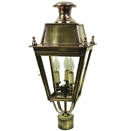 Balmoral Lamp Post Head for 2" dia. Renovated Brass