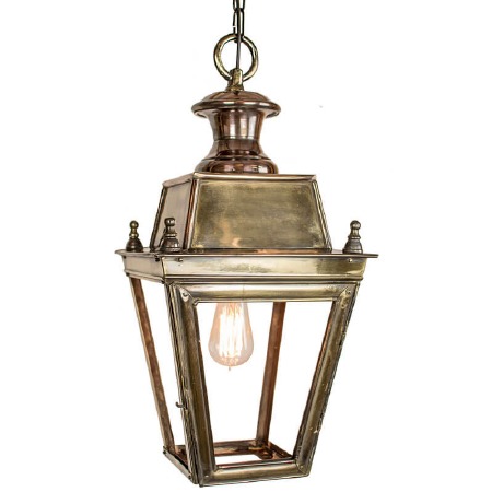Balmoral Pendant Hanging 1 Light Lantern Renovated Brass