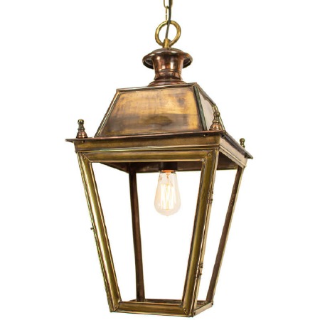 Balmoral Large Pendant with 1 Light Lantern Renovated Brass