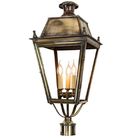 Balmoral Large Lamp Post Head for 3" dia. Renovated Brass