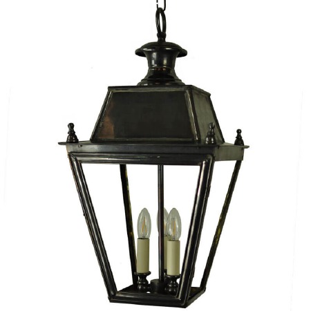 Balmoral Pendant with 3 Light Cluster Lantern Antique