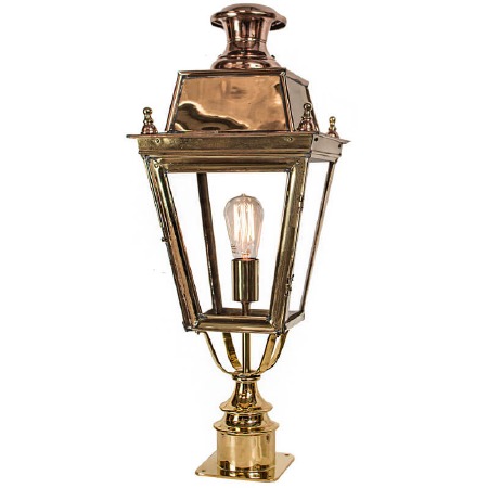 Balmoral Short Pillar Lantern Single Light Polished Brass Unlacquered