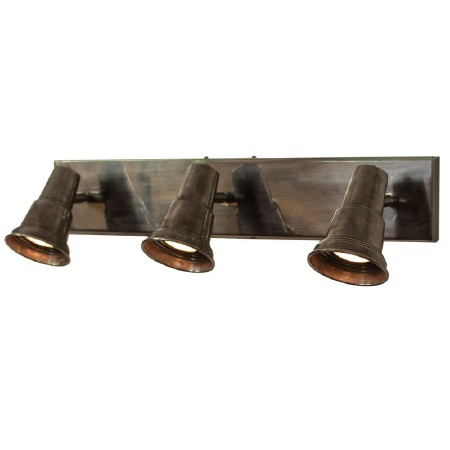 Bar Plate with 3 Spot Lights, Antique Brass