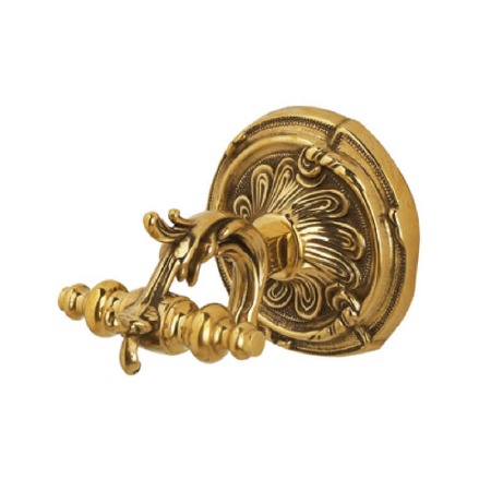 Barocco Double Robe Hook Polished Brass
