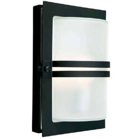 Elstead Basel Flush Outdoor Wall Light Black