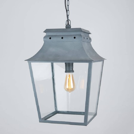 Bath Hanging Lantern Large Zinc