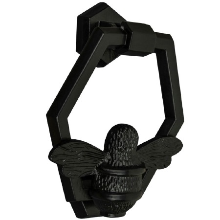 Bee Hexagonal Door Knocker Black