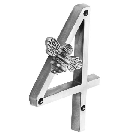 Bee Numeral 4 Pewter