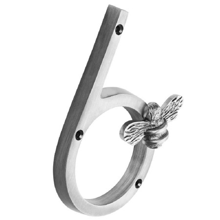 Bee Numeral 6 Pewter