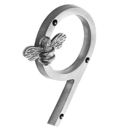 Bee Numeral 9 Pewter