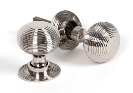 From The Anvil Heavy Beehive Mortice or Rim Door Knobs Polished Nickel
