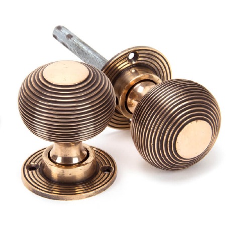 From The Anvil Beehive Mortice or Rim Door Knobs Polished Bronze