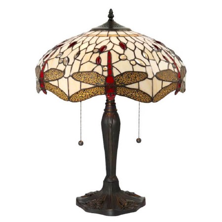 Interiors 1900 Beige Dragonfly Medium Tiffany Table Lamp