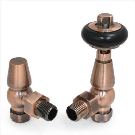 Belgravia Thermostatic Radiator Valve Set Antique Copper