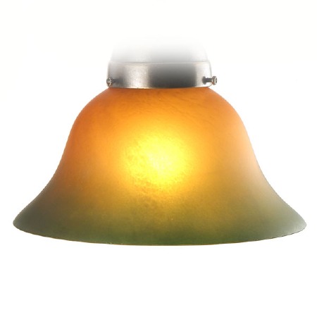 Bell Acid Etch Burnt Amber Green Edge Shade 18cm