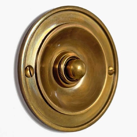 Circular Recessed Bell Push 3" Antique Satin Brass