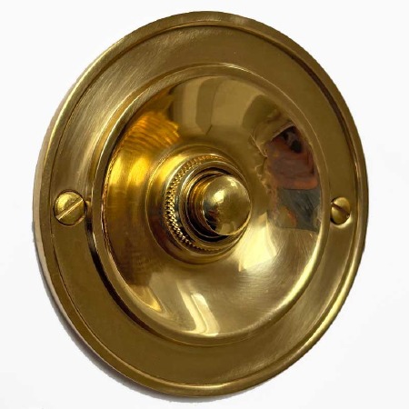 Circular Recessed Bell Push 3" Polished Brass Unlacquered