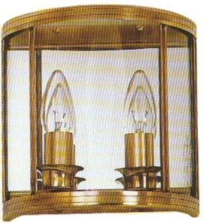 Biarritz Twin Wall Light Antique Brass