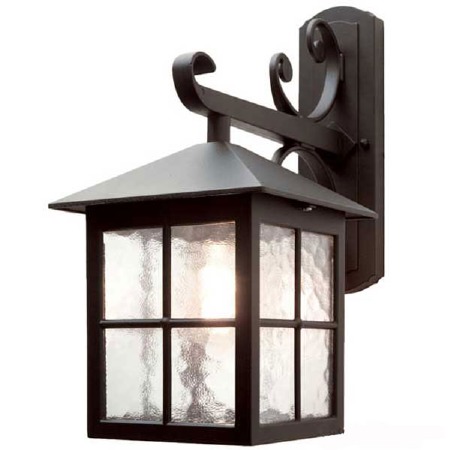 Elstead Winchester Outdoor Wall Light Lantern Fancy Bracket Black