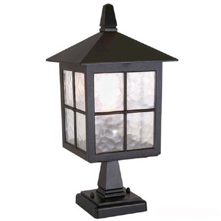 Elstead Winchester Pedestal Lantern Light Black