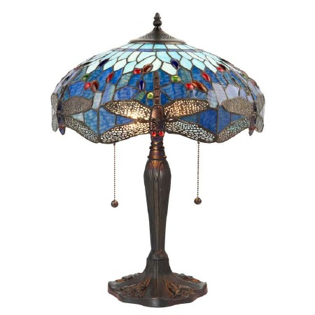 Interiors 1900 Blue Dragonfly Medium Tiffany Table Lamp