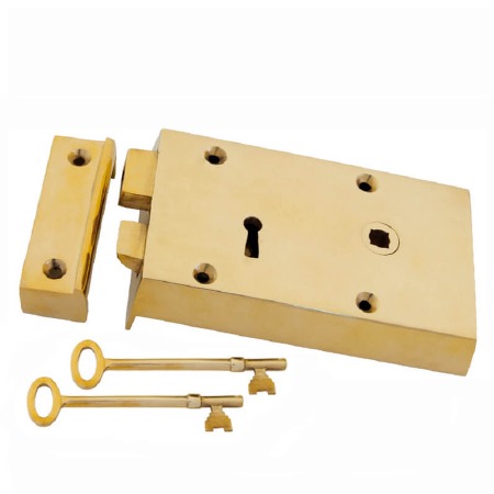 From The Anvil 5.1/2" Polished Brass Rim Lock RH