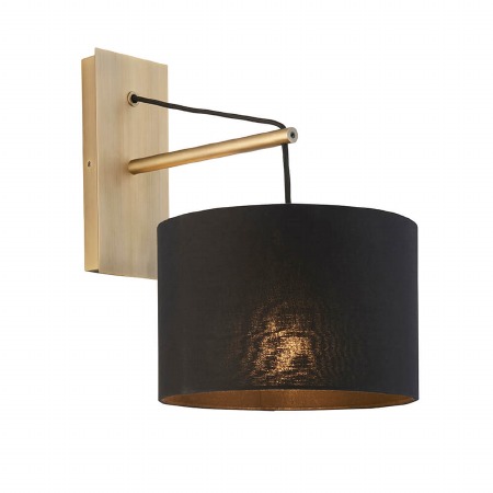 Broadmayne Wall Light Matt Brass & Black